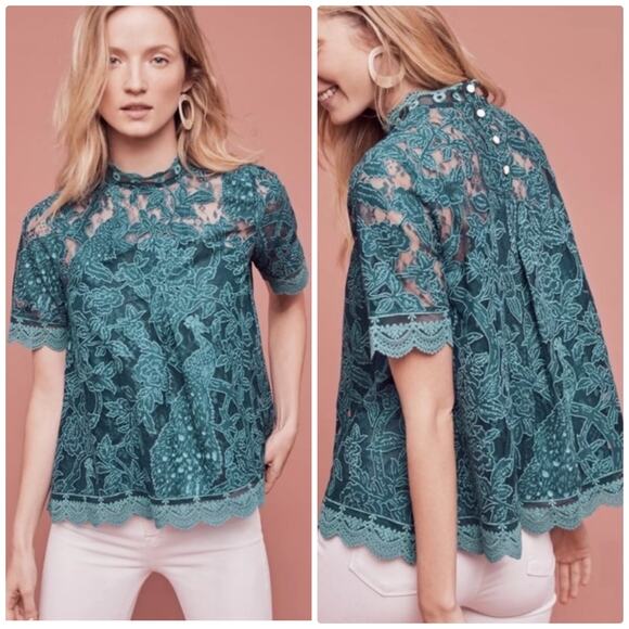 Anthropologie HD Lace Meadows Blouse - Picture 1 of 9